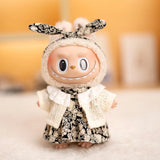 Mini Plush Doll's Clothes Outfit Accessories For Labubu V1 V2 Idol Dolls Berry Pattern Dress Knitted Cardigan Clothing Gift