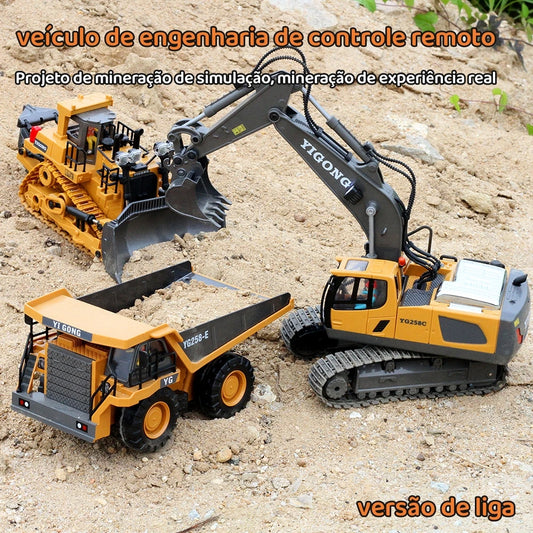 RC Construction Trucks for Boys: Remote Control Excavator, Dump Truck, and Bulldozer. Electric Cars for Kids, Perfect Gift