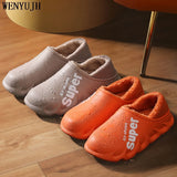 Plush Winter Slippers for Men and Women: Warm, Waterproof, Non-slip