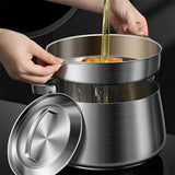 4.5L Large Capacity Grease Can with Strainer and Lid, Stainless Steel Cooking Oil Storage Pot