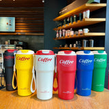 Double Stainless Steel Coffee Thermal Mug: Vacuum Flask for Girls, Portable Car Thermos, Insulated Travel Water Bottle