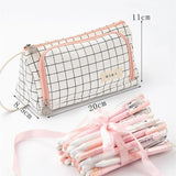 Multi-Layer Large Capacity Stationery Pen Case: Simple Plaid Pencil Case, Ideal for Travel and Cosmetic Storage