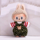 Labubu V1 Doll Clothing Replacement Set – 17cm Vinyl Pendant Outfit with Hat & Overalls for DIY Styling and Fashion Doll Accessories