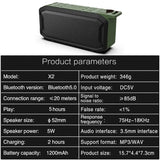 Outdoor Portable Bluetooth Speaker with Powerful Subwoofer, Wireless and Waterproof, USB Music Playback, AUX and TF Card Support