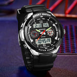 Men's Digital Outdoor Sports Watch – Military LED Quartz Wristwatch with Silicone Strap, Date, and Alarm