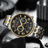 CURREN Men's Stainless Steel Sports Luminous Watch: Army Military Quartz, Chronograph Clock - Relogio Masculino