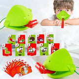 Humorous Parent-Child Desktop Toy With Lizard Mask And Sticky Frog Tongue