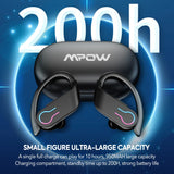 Mpow Q63 Wireless Bluetooth 5.3 Earphones: Sports Headset with IPX7 Waterproofing, HiFi Stereo, 200H Standby Time, In-Ear Design