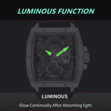 RUIMAS Luxury Men's Sports Quartz Watch: Waterproof, Luminous with Large Dial and Silicone Strap