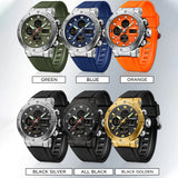 Luxury Men's Sports Watch - Waterproof Quartz Chronograph with Digital Date & Week Display