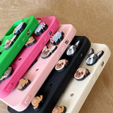 Amusing DIY French Bulldog Candy-Colored Silicone Case for iPhone 11, 12, 13, 14, 15 Pro Max