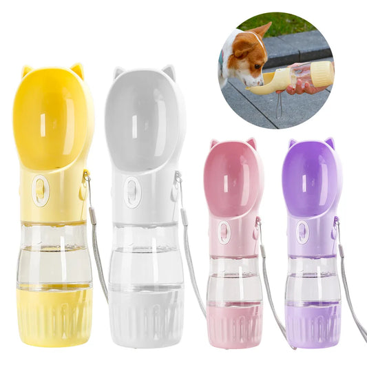 Portable Dog Water Bottle with Food Cup: Ideal for Small and Large Dogs, Cats, Perfect for Outdoor Walking