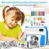 Children's Instant Print Camera: Digital Video Camera with Built-in Thermal Printer, Doesn't Require Ink, Selfie Functionality