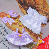 Labubu Doll Sakura Dress Outfit Set – 17cm Doll Clothes with Bow Hairpin, Magic Wand & Four-Piece Accessories for Stylish Play