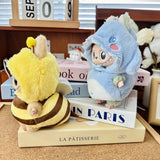 Labubu Idol Doll Bee & Shark Suit Set – 17cm Kpop-Inspired Plush Doll Outfit Clothes for Cute DIY Dress-Up & Collectible Display