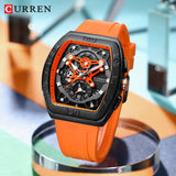 CURREN Fashionable Men's Watch: Luminous, Unique Square Design, Luxury Quartz, Sports Tape, Waterproof with Date Feature