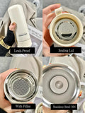 480ml Fashion Double-Walled Stainless Steel Vacuum Flask with Filter – High-Quality Portable Car Travel Thermal Bottle