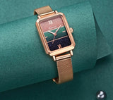 Women's Fashion Quartz Watch - Stylish Rectangle Design, Famous Brand, Dresses Tops with Starry Sky Effect