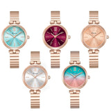 Women's Gradient Color Quartz Watch with Rose Gold Dial, Simple Bracelet - Elegant Luxury Wristwatch