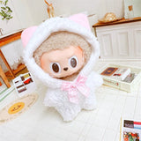 Hoodie Jumpsuit Sweater Outfit for 17cm Labubu Doll – Cute Plush Clothing Set for Fans & DIY Dress-Up Accessories