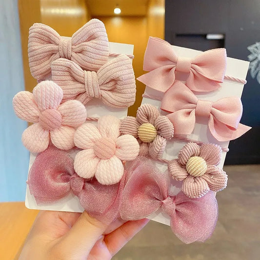 Big Bow Flower Elastic Hairbands: Sweet Hair Ties for Children, Fashionable Headbands for Girls, Kid's Hair Accessories