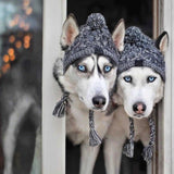 Cozy Winter Dog Hat: Knitted French Bulldog Hat with Windproof Design, Featuring a Fluffy Ball, Ideal for Dogs, Chihuahuas, and Other Pets