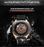 RUIMAS Men's Quartz Watch: Silicone Band, Large Dial, Sporty Military Style, Luminous, Waterproof