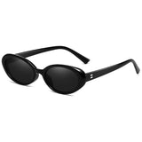 Premium Cat-Eye Sunglasses for Women: Retro Oval Design in Black, Fashionable Small Frames Perfect for Driving and Outdoor Activities with UV400 Protection