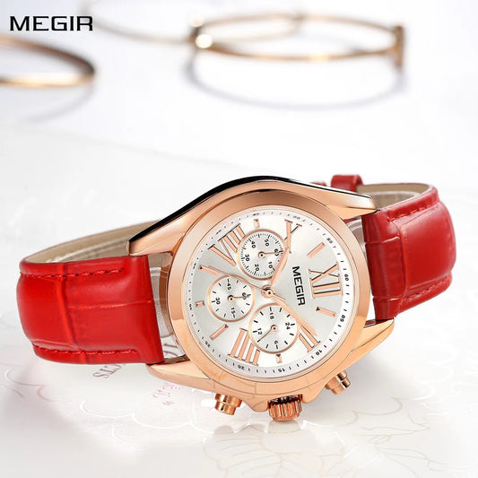 MEGIR Women's Top Brand Luxury Quartz Bracelet Watch: Fashionable Dress Timepiece