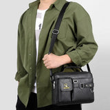 Stylish PU Leather Men's Shoulder Bag - Ideal for Business, Travel, and More