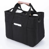 Stylish canvas shoulder bag for women, featuring multiple pockets, ideal for shopping, work, or daily use