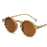 Classic Vintage Retro Round Sunglasses for Women and Men - Small Black Frame, Ideal for Driving