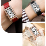 RUIMAS Women's Square Rose Gold Watch, Luxury Leather, Fashion Casual Quartz Ladies Wristwatch