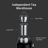 Stainless Steel Thermos Bottle with Tea Filter – Insulated Vacuum Flask featuring Temperature Display and Bounce Cover | Portable Outdoor Use