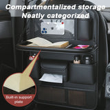 SEAMETAL Auto Seat Back Organizer with Foldable Tray, Tablet Holder, Tissue Box - Car Backseat Storage Bag Accessory