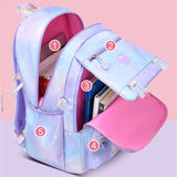 Waterproof Primary School Backpack for Girls: Pink and Purple Bookbag with Shoulder Strap, Perfect School Gift