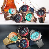 Men's Luxury Chronograph Watch - Bright Color Glass, Top Brand, Stainless Steel Business Wristwatch