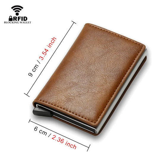 RFID Men's Credit Card Holder: Slim Leather Wallet with Smart Design