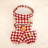 17cm Labubu Doll Checkerboard Tennis Outfit Set – Suspender Pants & Shirt Trendy Fashion Clothes for Baby Pendant Dolls