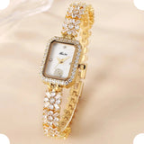 Luxury Women's Steel Wristwatch with Unique Gold Quartz Movement - Elegant Ladies' Watch for Her