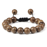 Vintage Men's Tibetan Buddha Bracelet – 6/8/10/12mm Natural Wood Beads | Ethnic Tribal Charm Wristband Jewelry