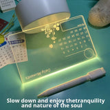 Desktop Small Table Lamp with Acrylic Transparent Luminous Calendar Note Board