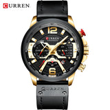 CURREN Men's Casual Sports Watch: Top Brand Luxury, Military Leather, Fashion Chronograph