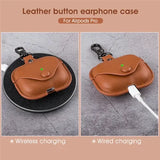 Luxurious Leather Case for AirPods Pro - Designed for AirPods Pro Earphone Charging Box, Bluetooth Earphone Case