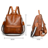 Small Casual Backpack for Women: Simple Soft PU Leather Shoulder Bag, Ideal for Work, Vintage Style Ladies Backpack