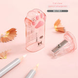 Adorable Cat Claw Pencil Sharpener Case: Perfect for Kids' School Supplies Gifts.