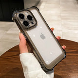 Exquisite Shockproof Clear iPhone Case: Fits iPhone 14/13/12/11/15 Pro Max/X/XR/XS/8 Plus. Silicone Bumper, Transparent Hard Back