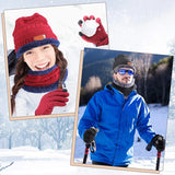 Thick Winter Beanie Set for Men and Women: Wool Hat, Neck Scarf, and Balaclava Mask