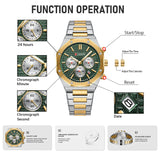 CURREN Men's Octagonal Quartz Watch, Waterproof & Luminous with Auto Date