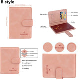 Waterproof Leather Passport Holder Case Travel Credit Card Wallet - Cute Design for Women/Men with Buckle Cover